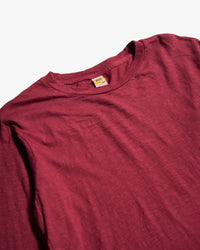 Velva Sheen Rolled L/S Regular Tee - Burgundy