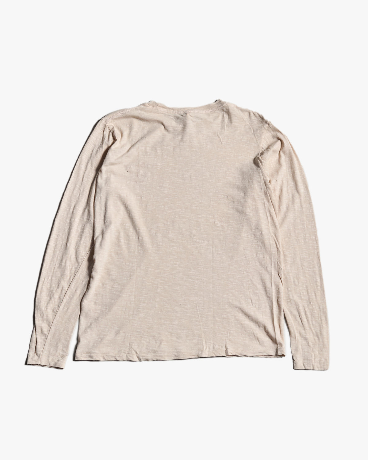 Velva Sheen Rolled L/S Regular Tee - Oatmilk | Velva Sheen T Shirts | JEANSTORE