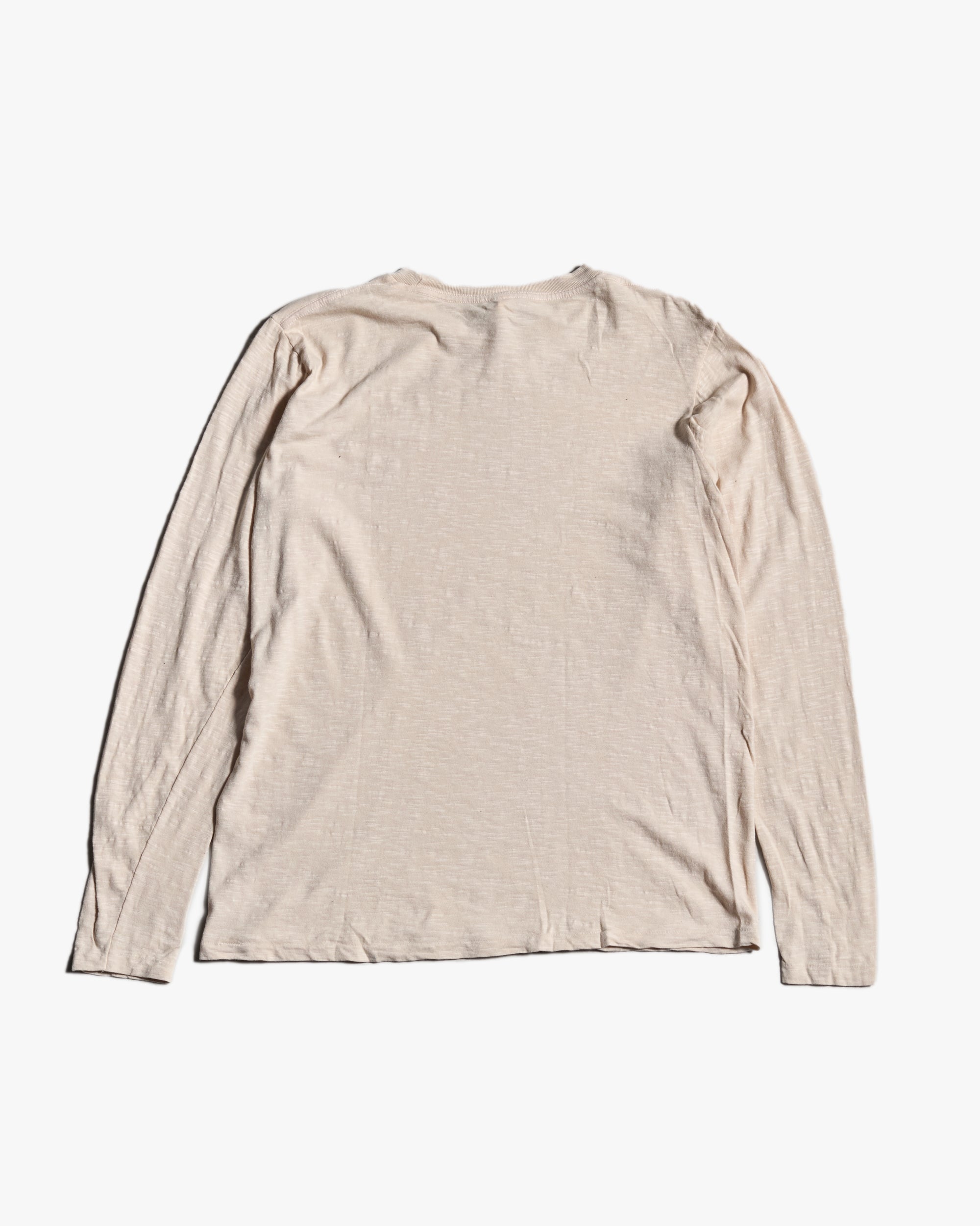 Velva Sheen Rolled L/S Regular Tee - Oatmilk | Velva Sheen T Shirts | JEANSTORE