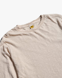Velva Sheen Rolled L/S Regular Tee - Oatmilk | Velva Sheen T Shirts | JEANSTORE