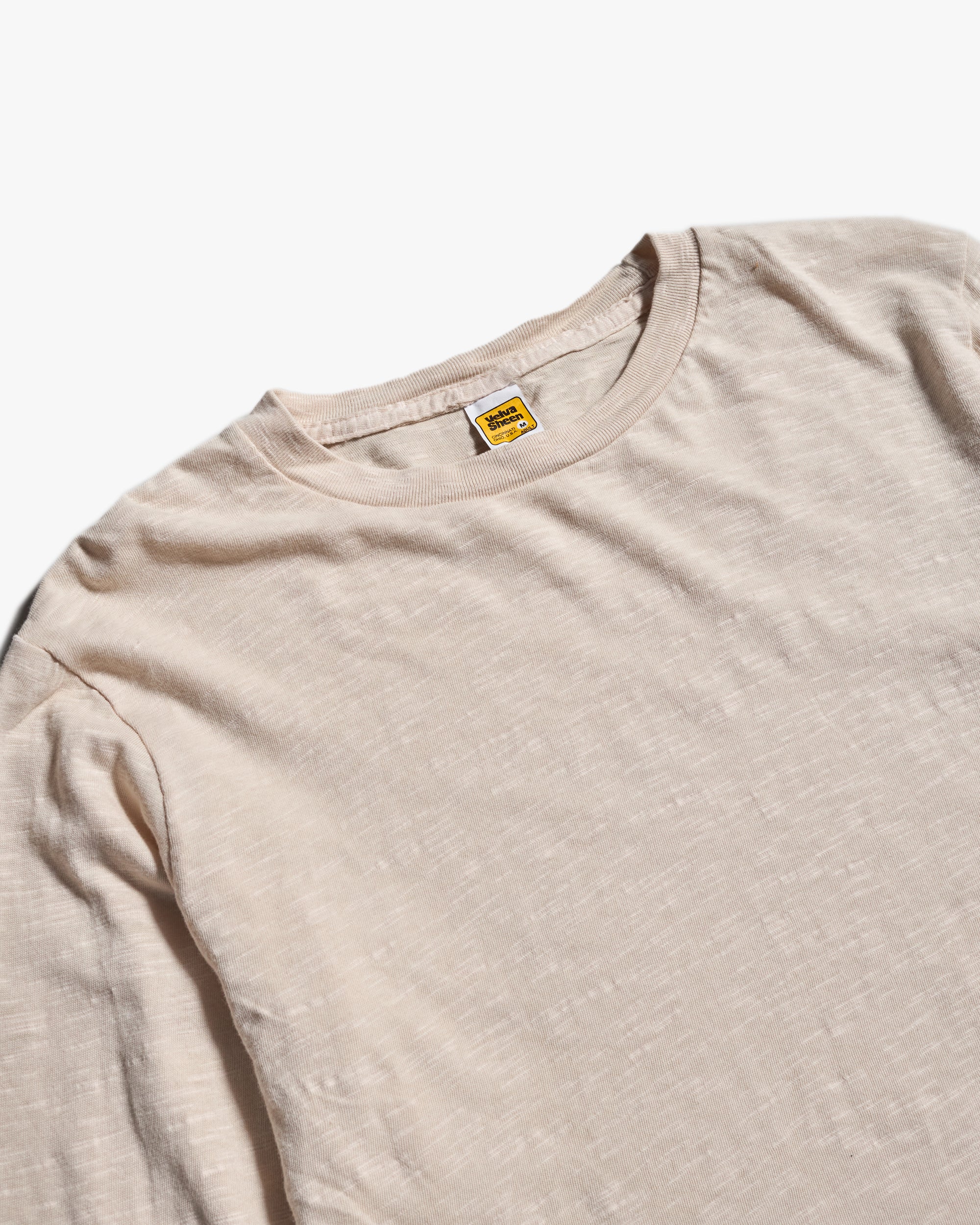 Velva Sheen Rolled L/S Regular Tee - Oatmilk | Velva Sheen T Shirts | JEANSTORE
