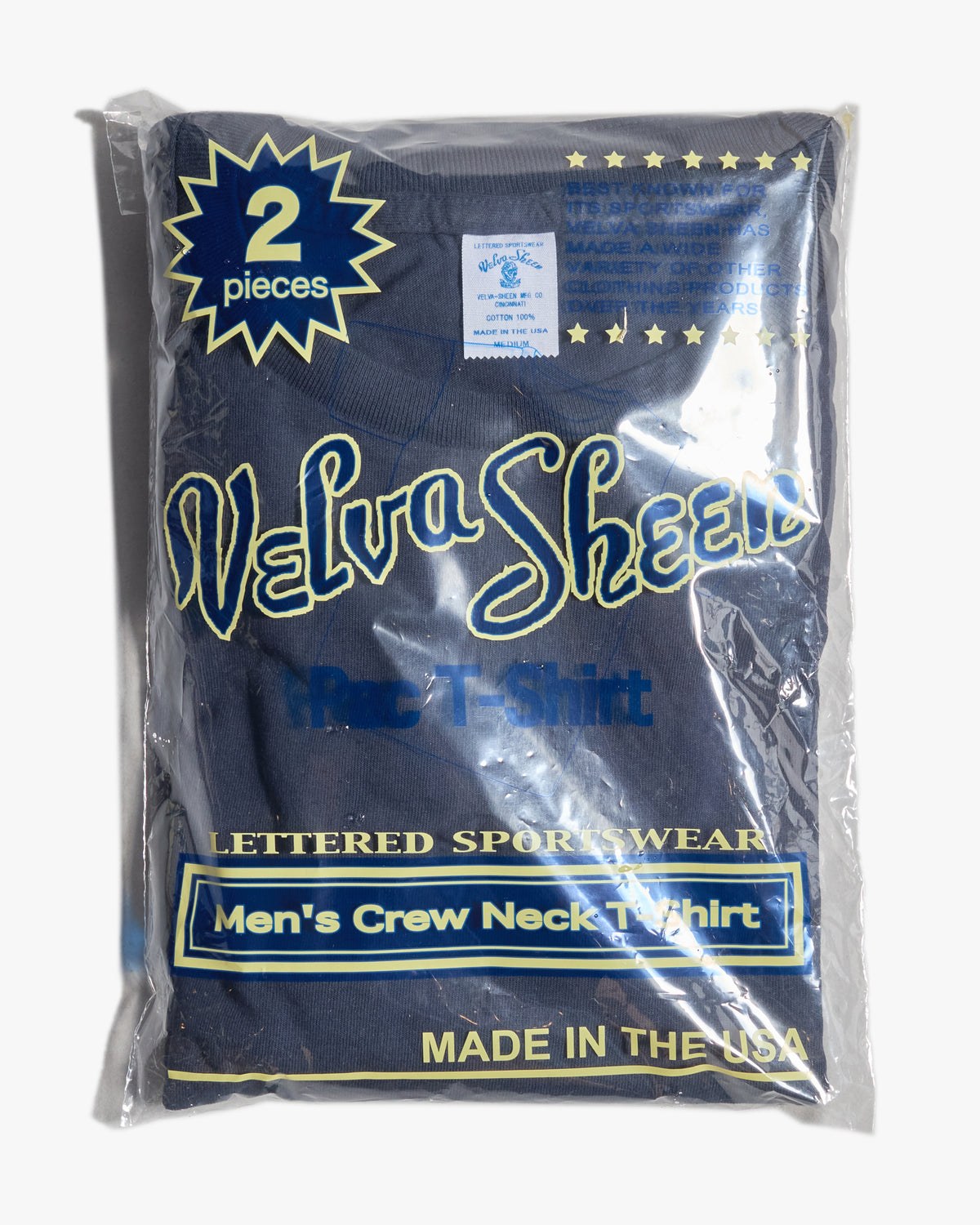 Velva Sheen 2-Pack S/S Crew Neck Tees - Navy