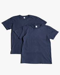 Velva Sheen 2-Pack S/S Crew Neck Tees - Navy