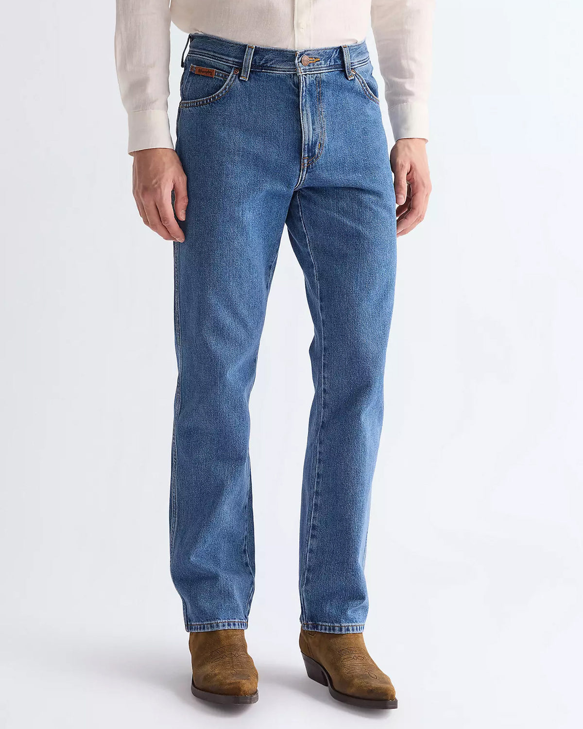 Wrangler Texas Authentic Straight Mens Jeans - Stonewash Blue | Wrangler Jeans | JEANSTORE
