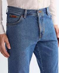 Wrangler Texas Authentic Straight Mens Jeans - Stonewash Blue | Wrangler Jeans | JEANSTORE
