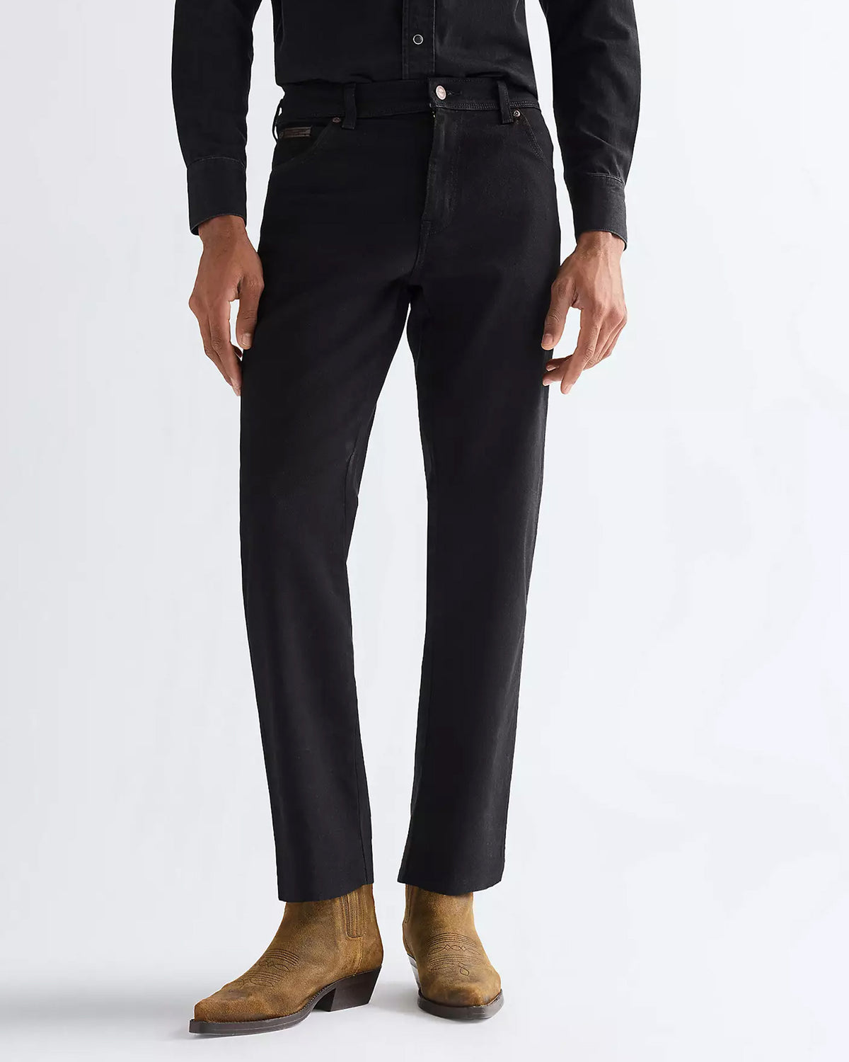 Wrangler Texas Stretch Authentic Straight Mens Jeans - Black | Wrangler Jeans | JEANSTORE