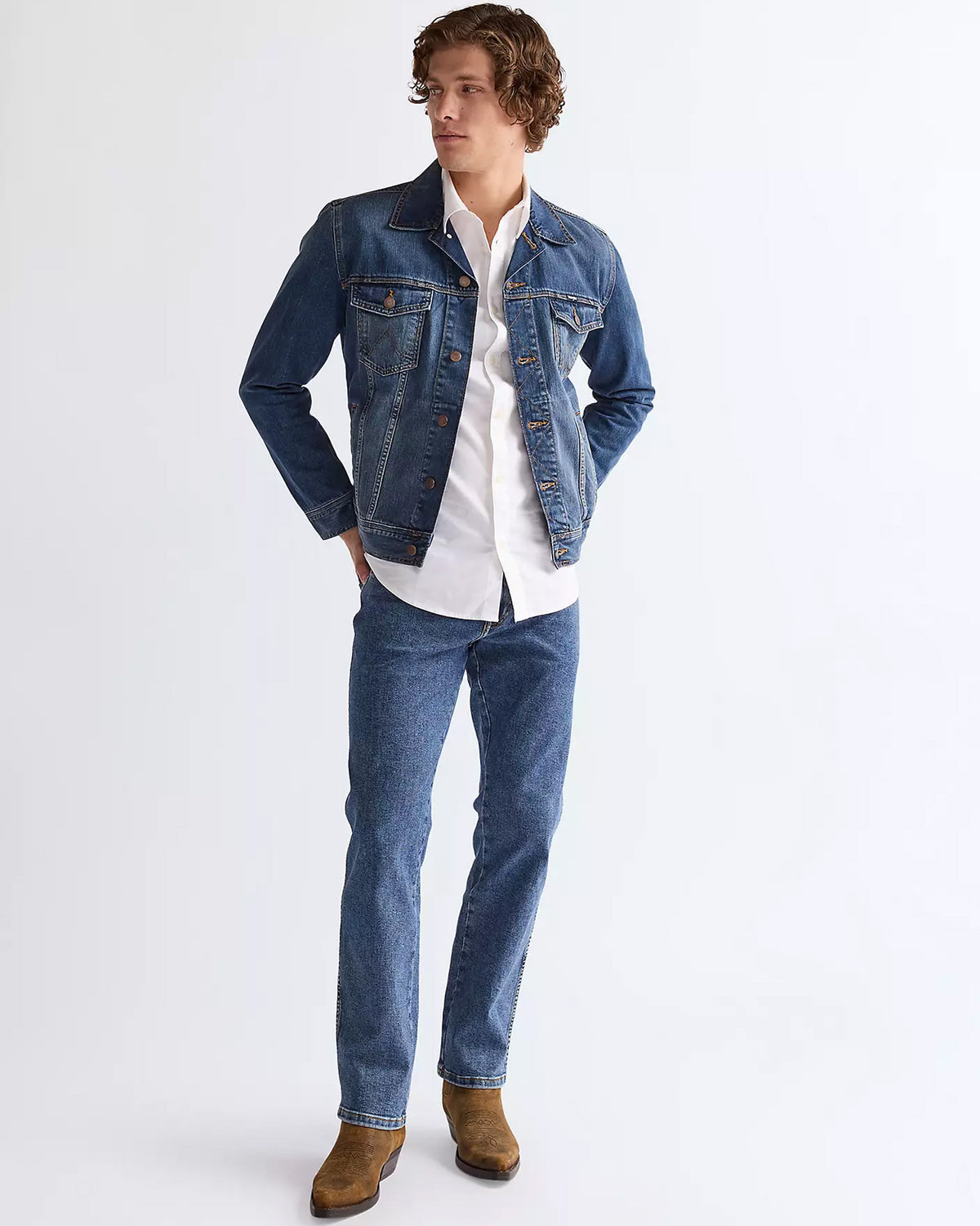 Wrangler Texas Stretch Authentic Straight Mens Jeans - Stonewash Blue | Wrangler Jeans | JEANSTORE