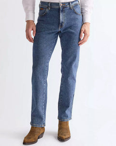 Wrangler Texas Stretch Authentic Straight Mens Jeans - Stonewash Blue