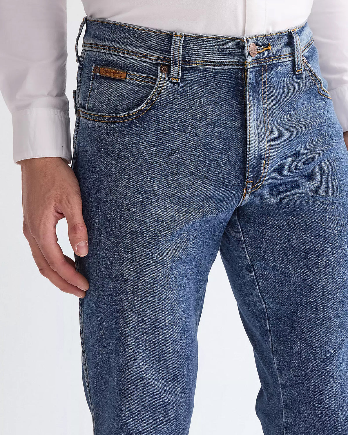 Wrangler Texas Stretch Authentic Straight Mens Jeans - Stonewash Blue | Wrangler Jeans | JEANSTORE