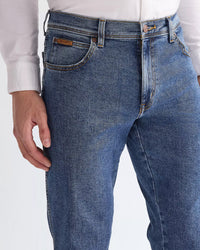 Wrangler Texas Stretch Authentic Straight Mens Jeans - Stonewash Blue | Wrangler Jeans | JEANSTORE