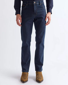 Wrangler Texas Stretch Authentic Straight Mens Jeans - Blue Black