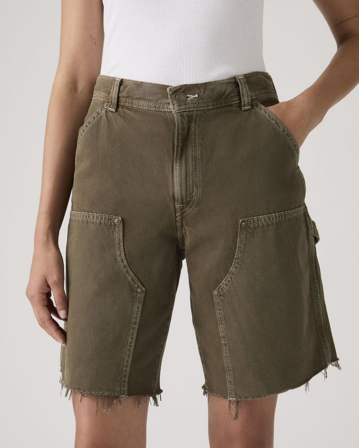 Levi's® Womens Baggy Dad Utility Short - Washed Canteen GD
