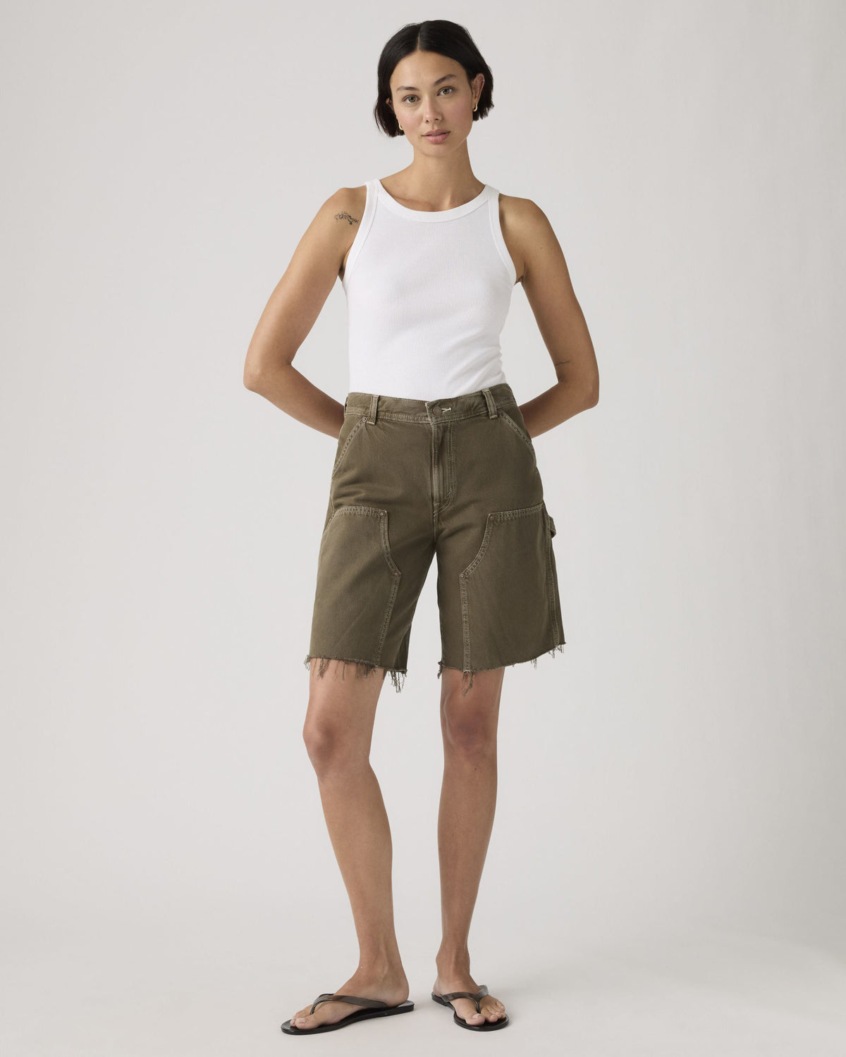Levi's® Womens Baggy Dad Utility Short - Washed Canteen GD