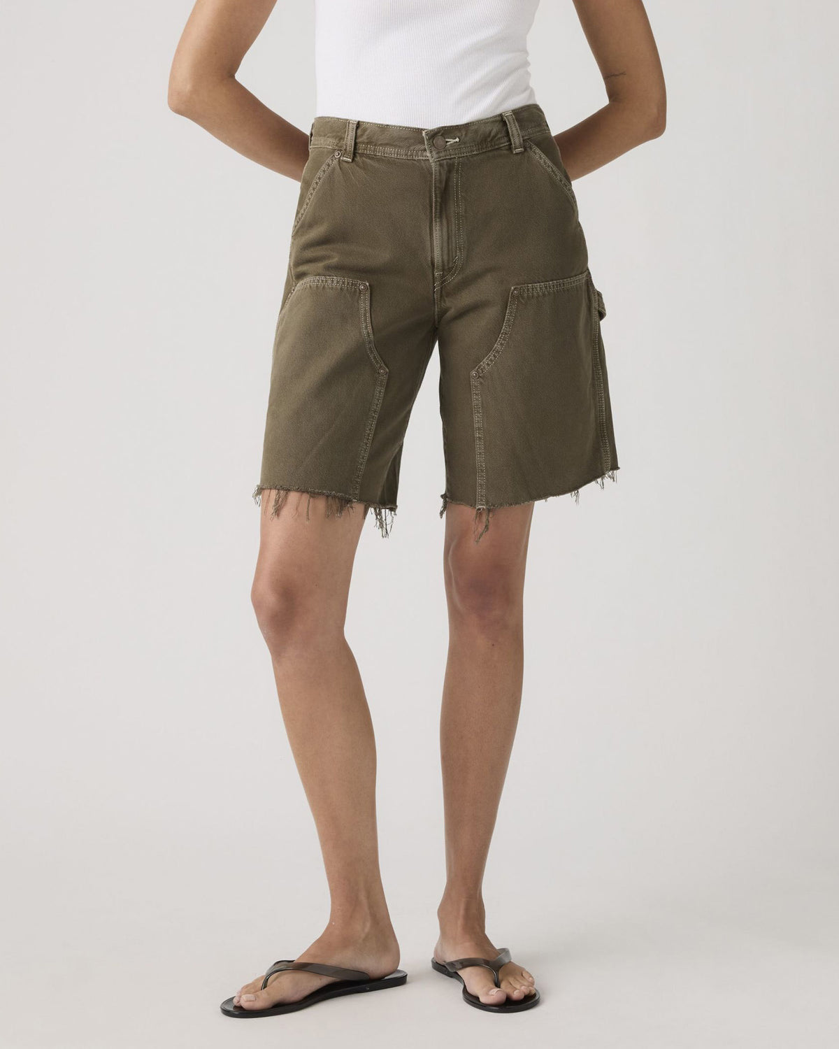 Levi's® Womens Baggy Dad Utility Short - Washed Canteen GD