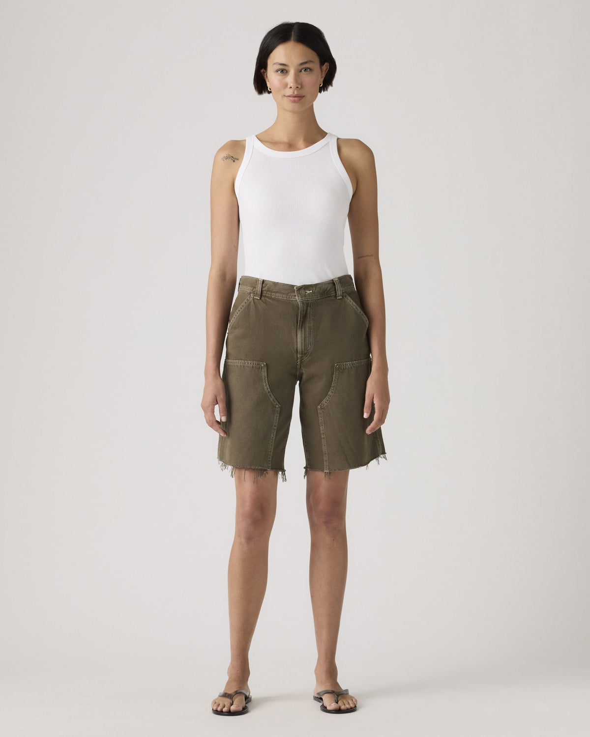 Levi's® Womens Baggy Dad Utility Short - Washed Canteen GD