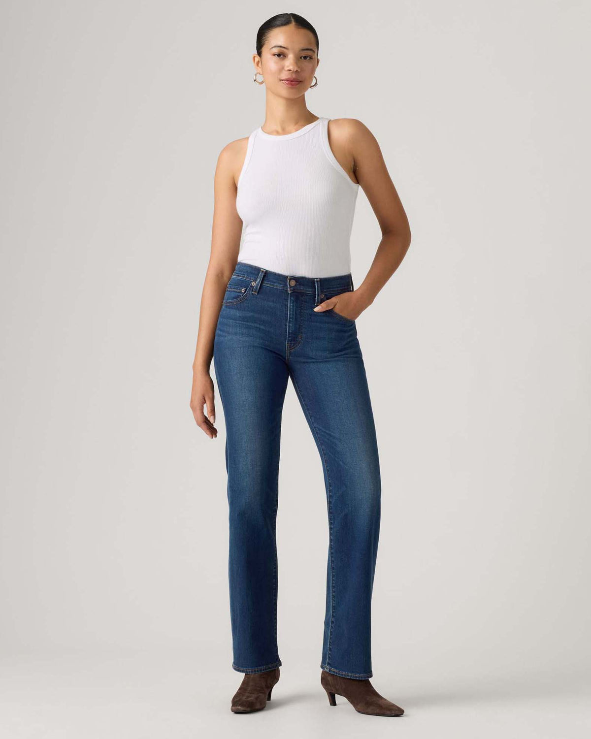 Levi's® Womens 723 High Rise Straight Jeans - True Blue Dark