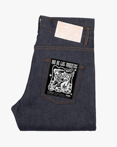 Naked & Famous Denim Easy Guy Relaxed Tapered Mens Jeans - Dia De Los Muertos Selvedge