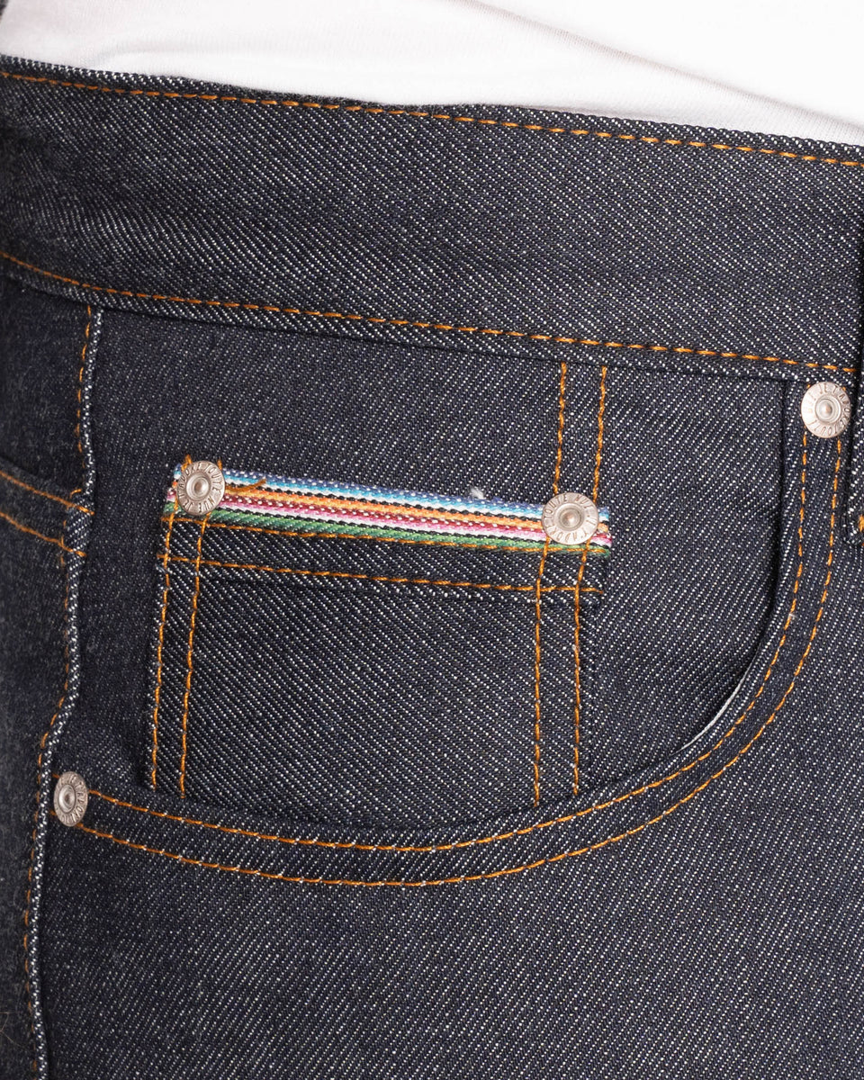 Naked & Famous Denim Easy Guy Relaxed Tapered Mens Jeans - Dia De Los Muertos Selvedge