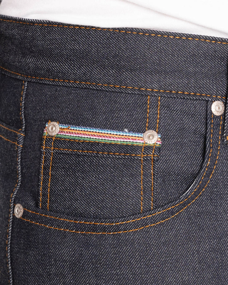 Naked & Famous Denim Easy Guy Relaxed Tapered Mens Jeans - Dia De Los Muertos Selvedge