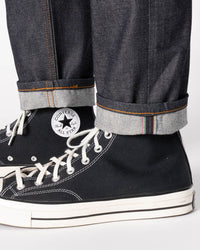Naked & Famous Denim Easy Guy Relaxed Tapered Mens Jeans - Dia De Los Muertos Selvedge