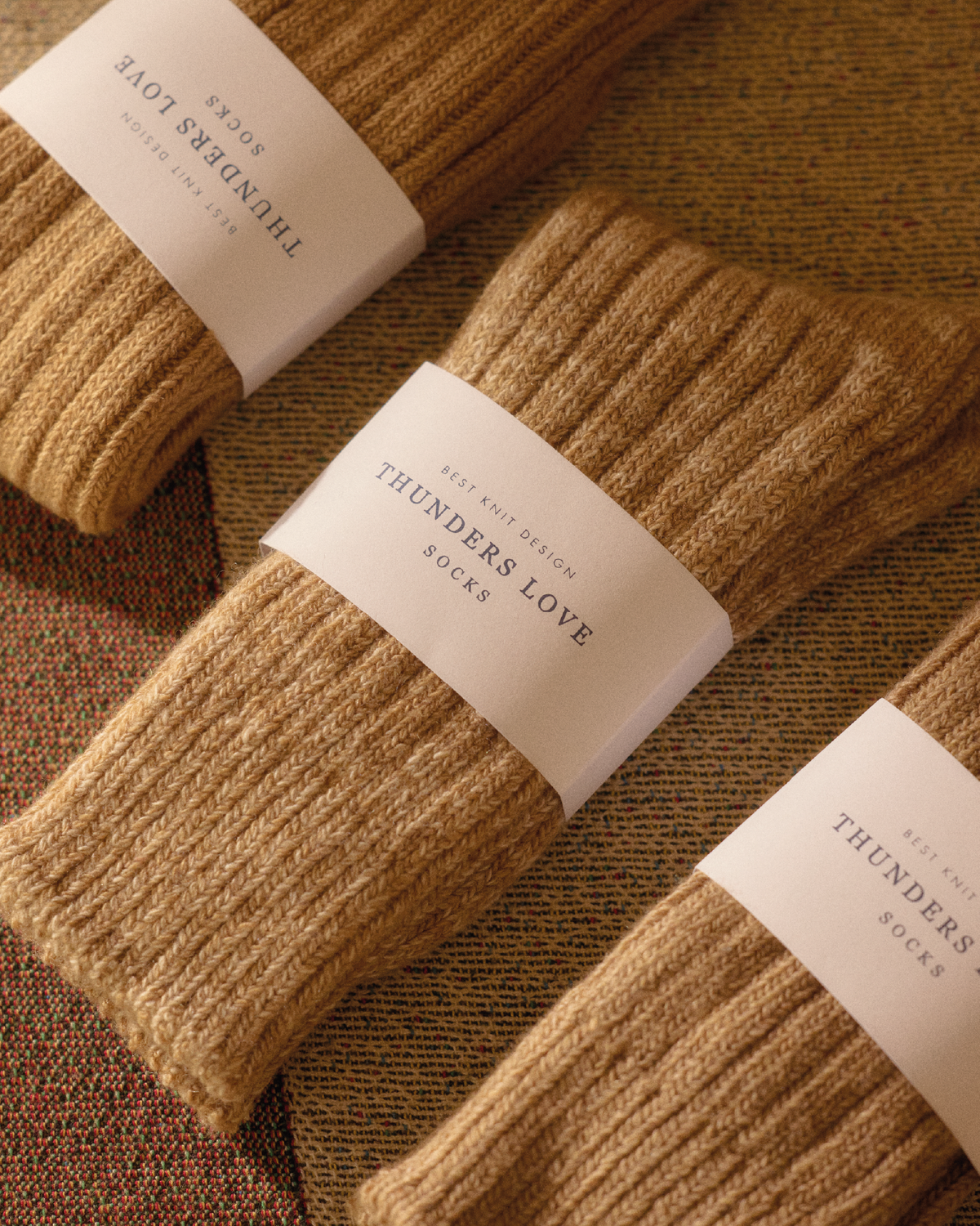 Thunders Love Soft Wool Collection Socks - Camel Mix