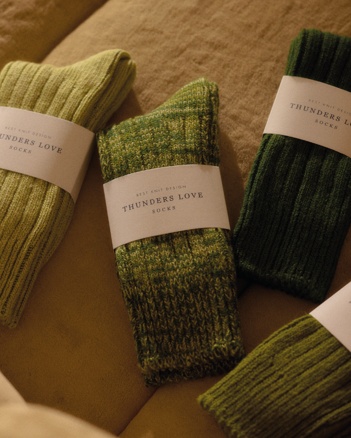 Thunders Love Soft Wool Collection Socks - Green Mix
