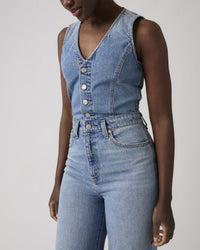 Levi's® Womens Denim Vest Wide Leg Jumpsuit - Own It | Levi's® Bibs & Overalls | JEANSTORE