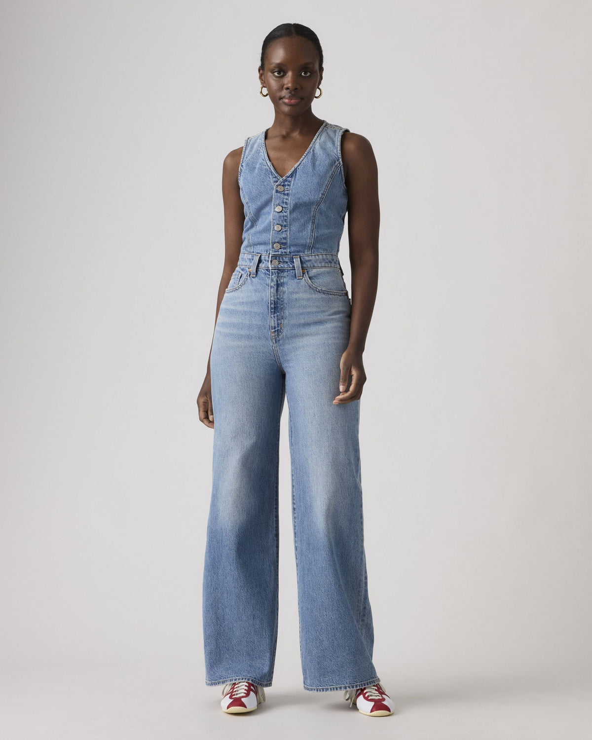 Levi's® Womens Denim Vest Wide Leg Jumpsuit - Own It | Levi's® Bibs & Overalls | JEANSTORE
