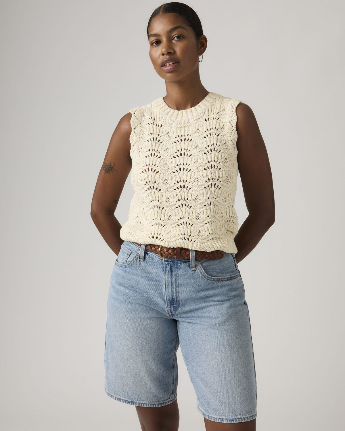 Levi's® Womens Hope Crochet Tank Top - Pristine Cotton
