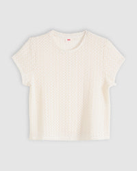 Levi's® Womens Fiona Flower Lace Tee - Egret