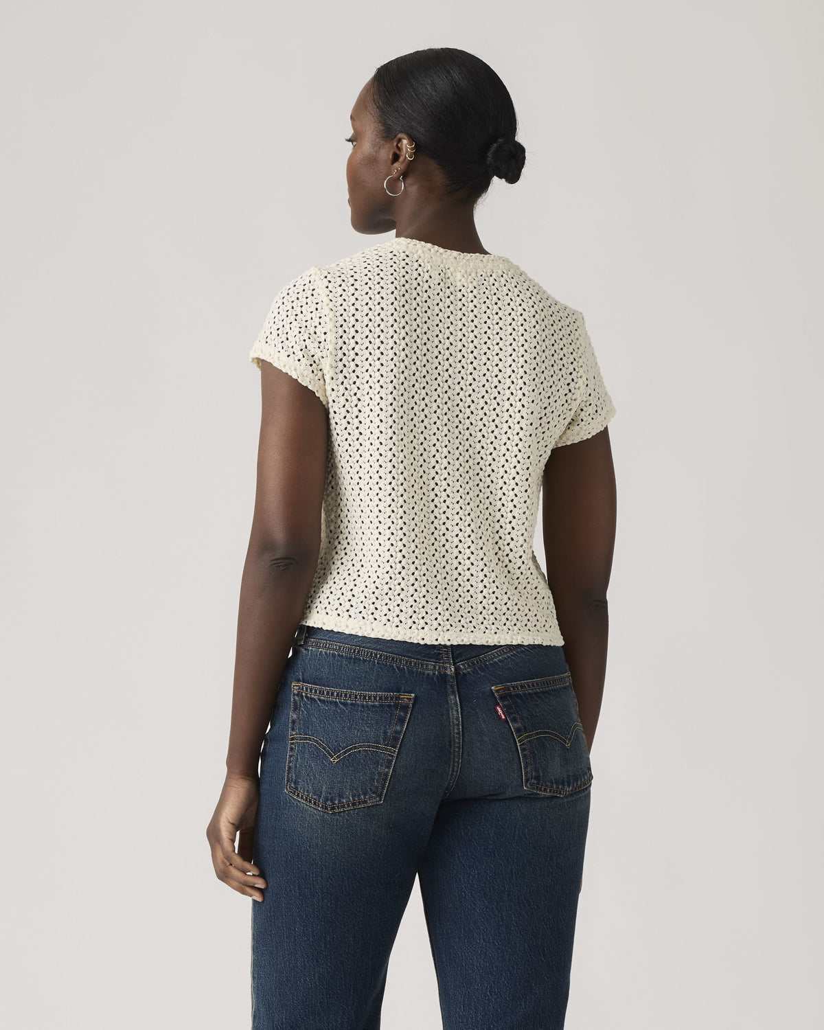 Levi's® Womens Fiona Flower Lace Tee - Egret