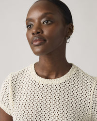 Levi's® Womens Fiona Flower Lace Tee - Egret