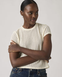 Levi's® Womens Fiona Flower Lace Tee - Egret