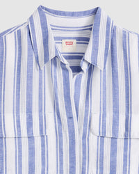 Levi's® Womens Elaine Utility Shirt - Bold Stripe Blue | Levi's® Shirts | JEANSTORE