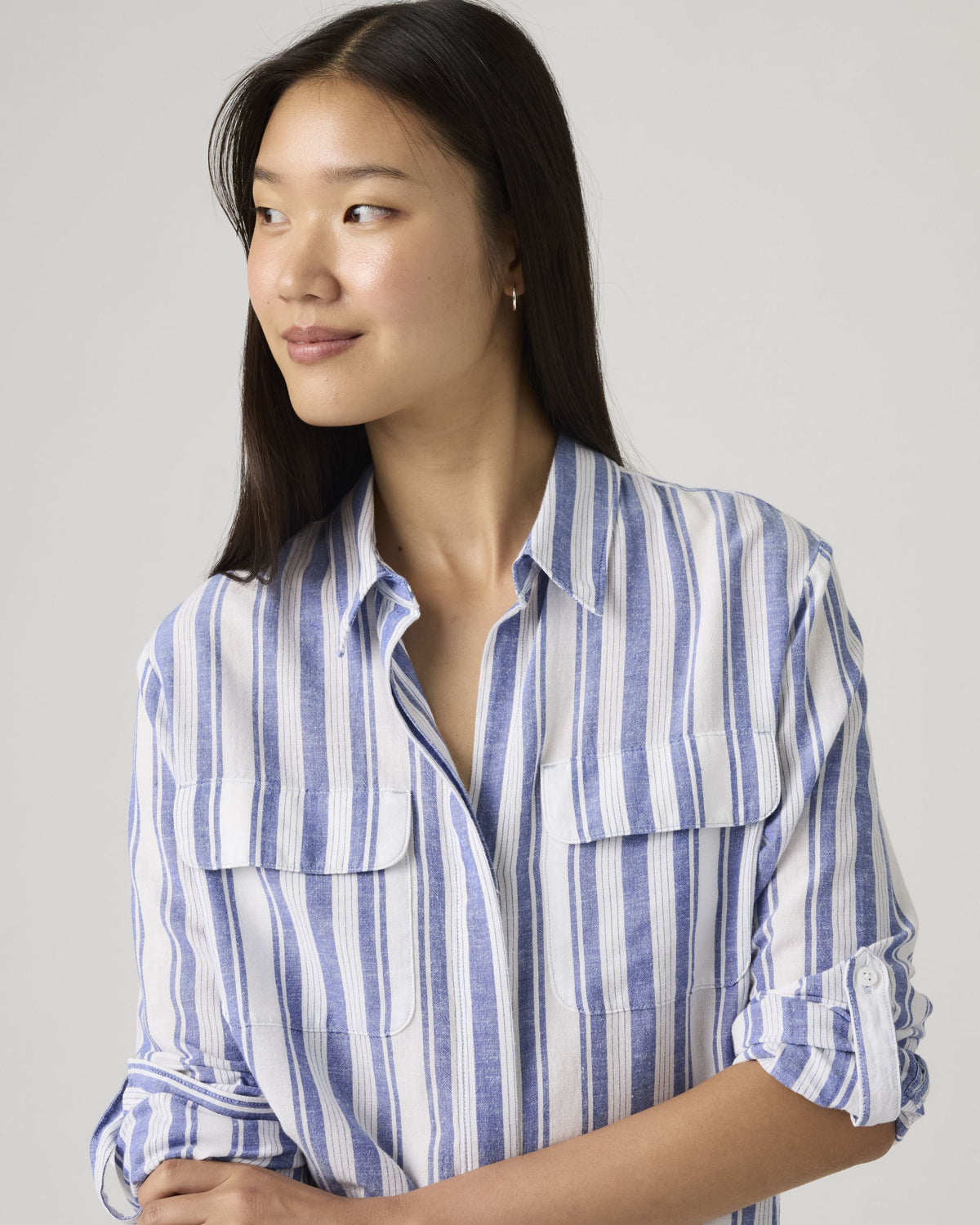 Levi's® Womens Elaine Utility Shirt - Bold Stripe Blue | Levi's® Shirts | JEANSTORE