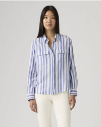 Levi's® Womens Elaine Utility Shirt - Bold Stripe Blue | Levi's® Shirts | JEANSTORE