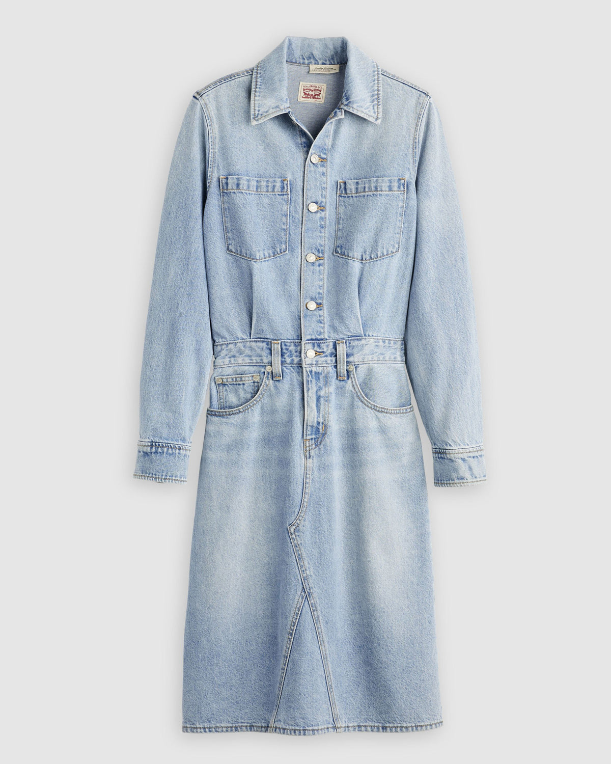 Levi's® Womens Long Sleeve A-Line Western Dress - Pricey Icey