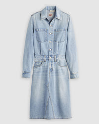 Levi's® Womens Long Sleeve A-Line Western Dress - Pricey Icey