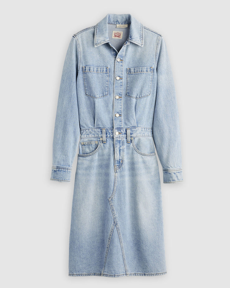 Levi's® Womens Long Sleeve A-Line Western Dress - Pricey Icey