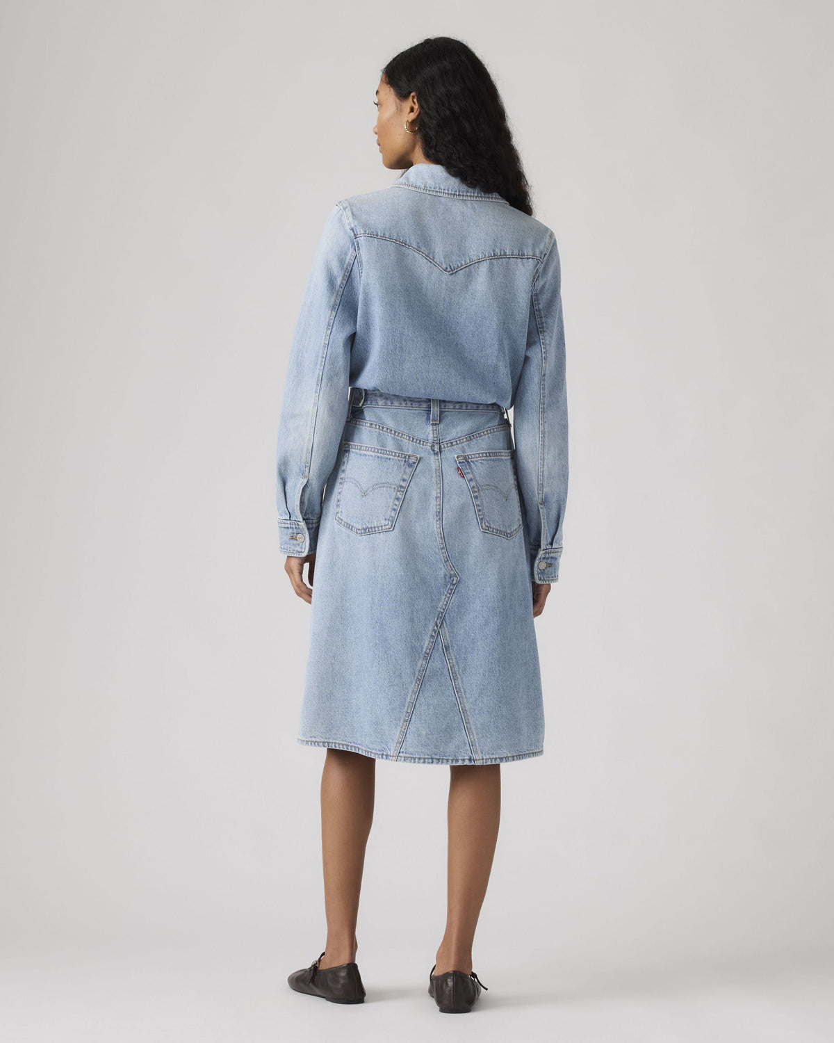 Levi's® Womens Long Sleeve A-Line Western Dress - Pricey Icey