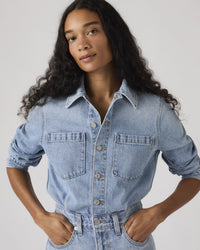 Levi's® Womens Long Sleeve A-Line Western Dress - Pricey Icey