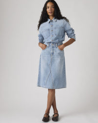 Levi's® Womens Long Sleeve A-Line Western Dress - Pricey Icey