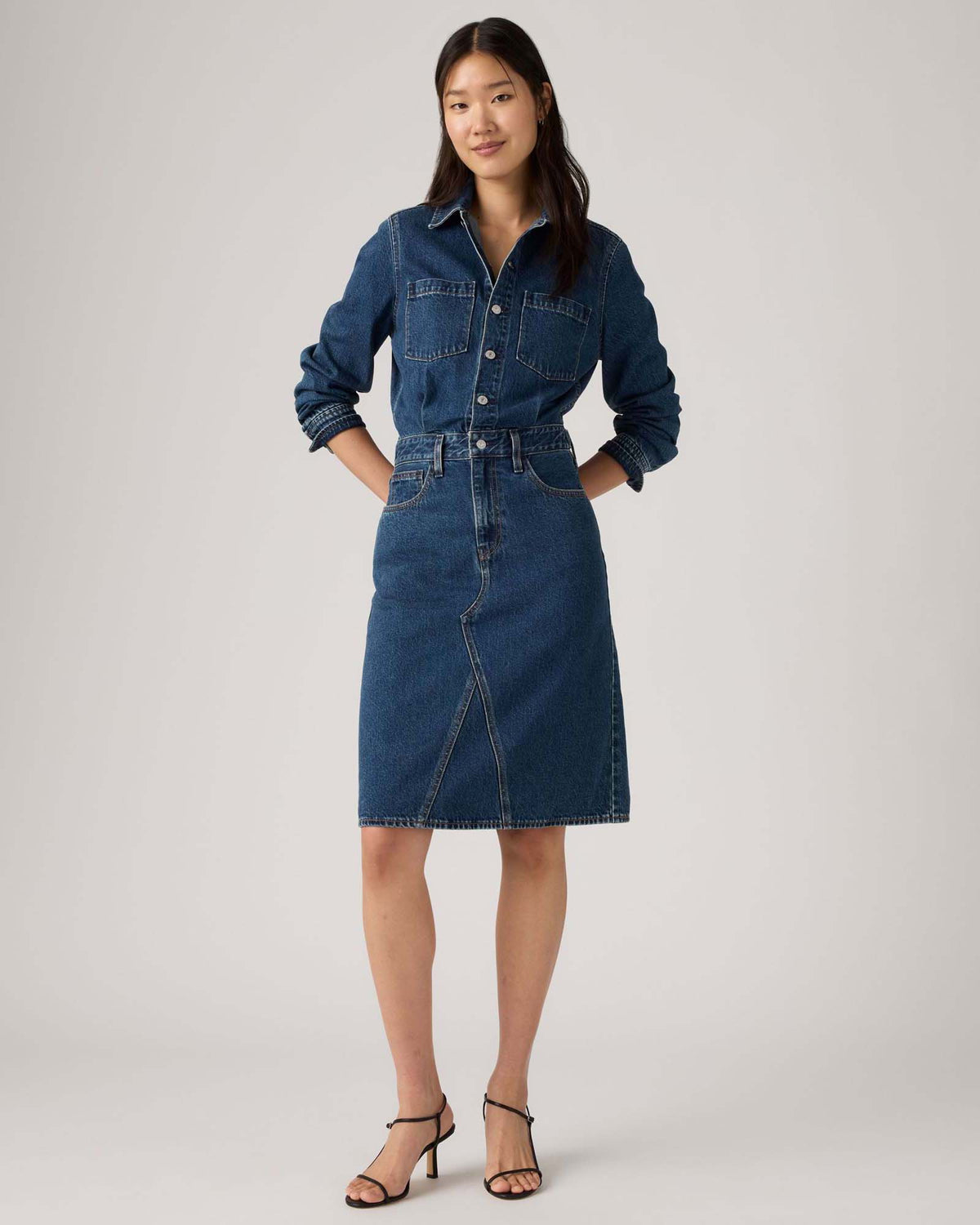 Levi's® Womens Long Sleeve A-Line Western Dress - Stellar Strauss