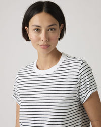 Levi's® Womens Favorite Slub Tee - Golf Course Stripe Bright White / Anthracite Night | Levi's® T Shirts | JEANSTORE