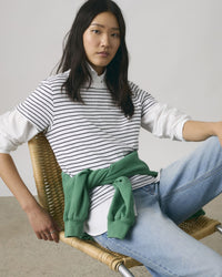 Levi's® Womens Favorite Slub Tee - Golf Course Stripe Bright White / Anthracite Night | Levi's® T Shirts | JEANSTORE