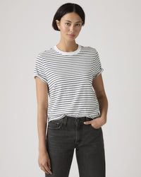 Levi's® Womens Favorite Slub Tee - Golf Course Stripe Bright White / Anthracite Night | Levi's® T Shirts | JEANSTORE