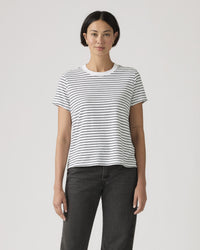 Levi's® Womens Favorite Slub Tee - Golf Course Stripe Bright White / Anthracite Night | Levi's® T Shirts | JEANSTORE