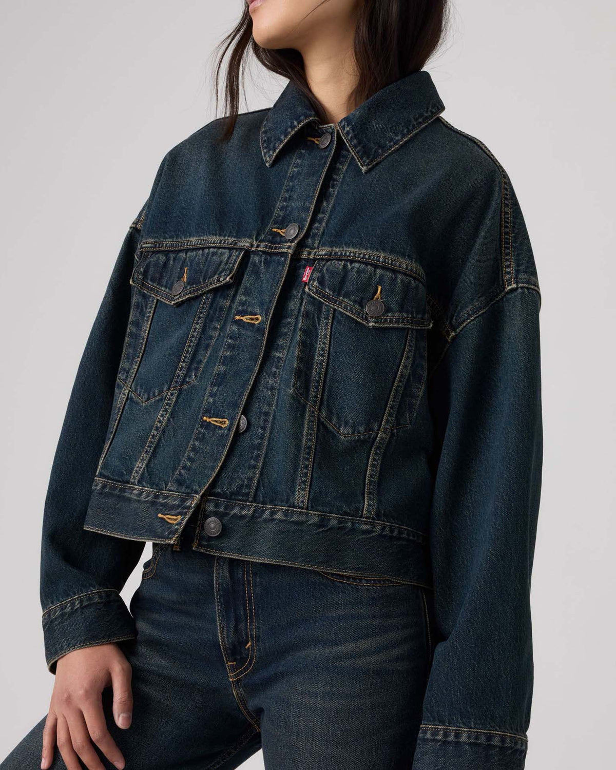 Levi's® Womens Loose Crop Trucker Jacket - High Vibration