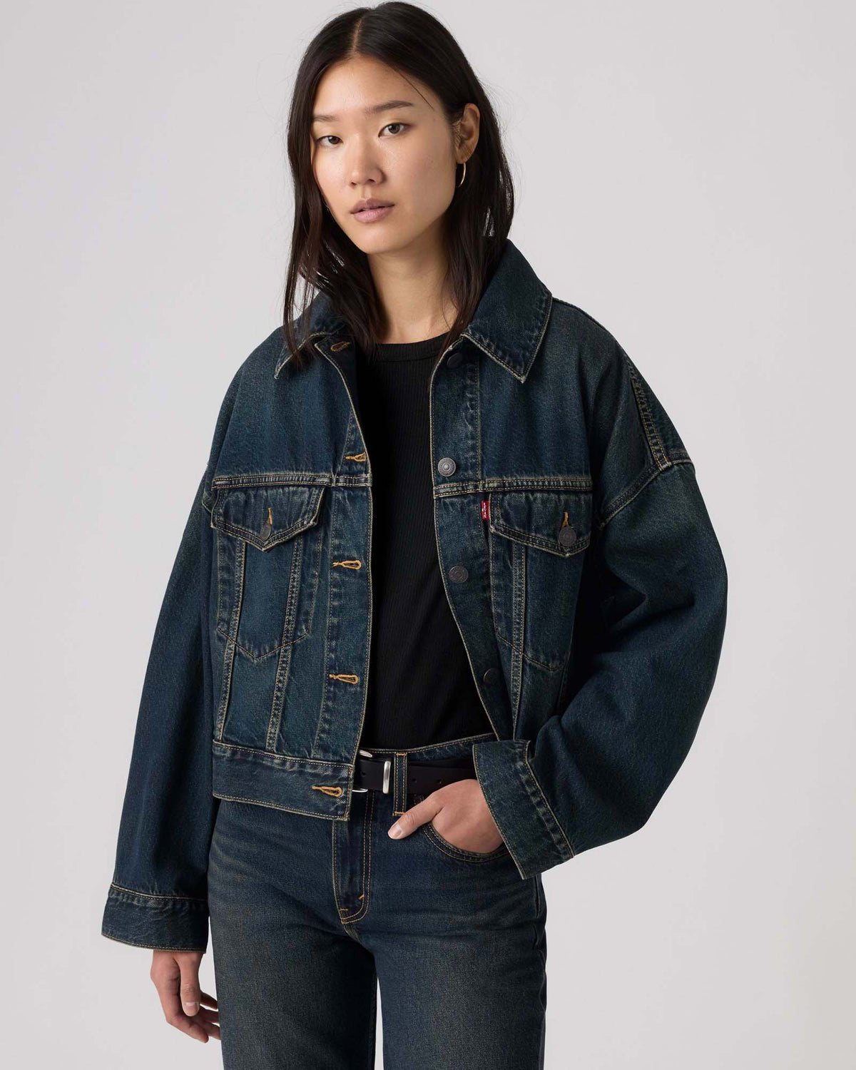 Levi's® Womens Loose Crop Trucker Jacket - High Vibration
