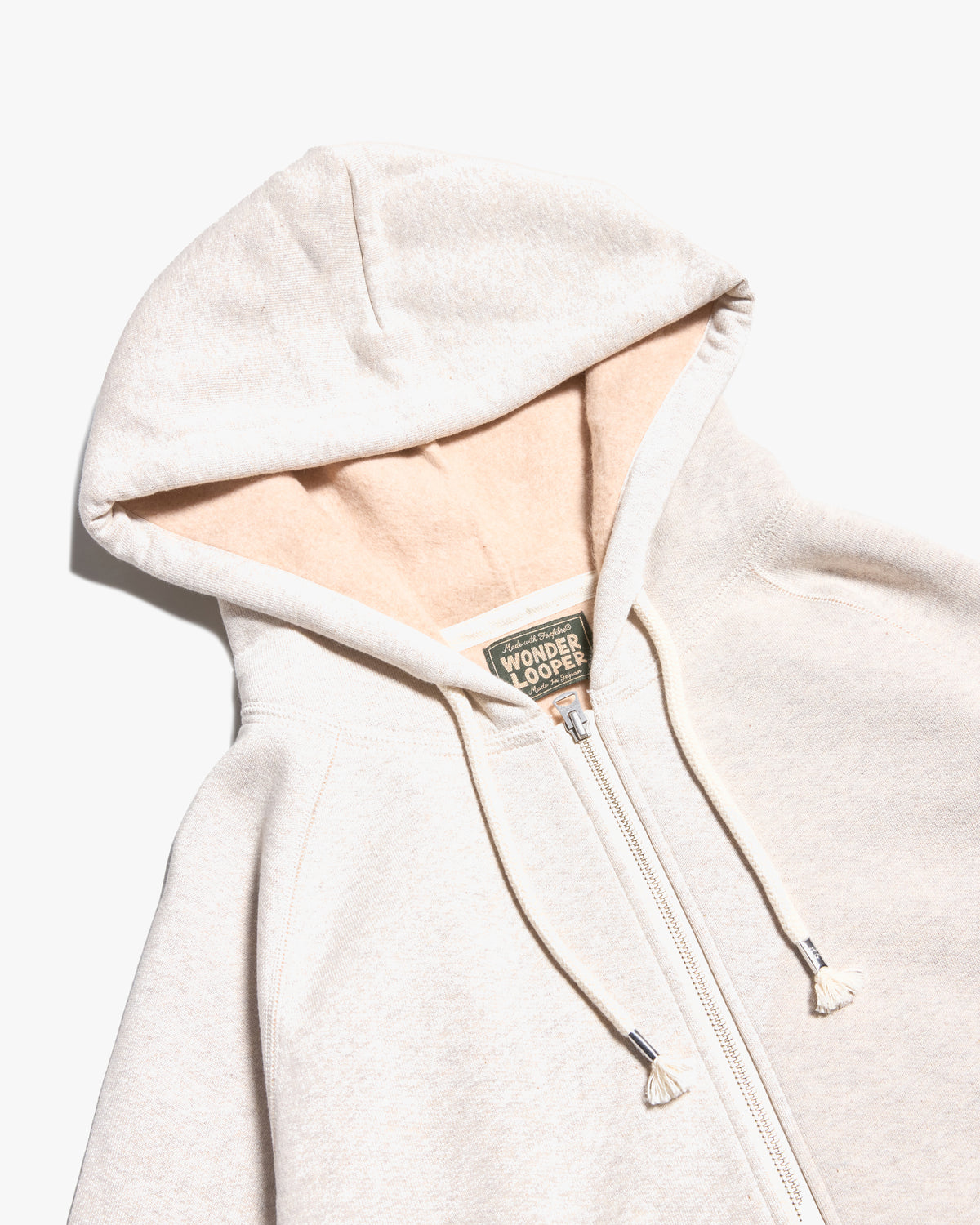 Wonder Looper Fleeced Foxfibre® Zip Hoodie - Oatmeal | Wonder Looper Sweaters & Knitwear | JEANSTORE